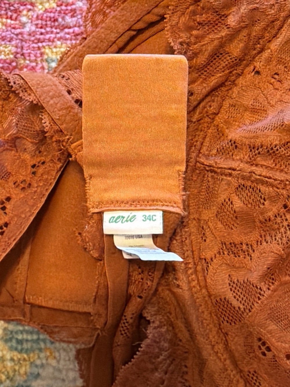 Lace Underwire Bra Rust - Picture 3 of 3